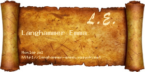 Langhammer Emma névjegykártya