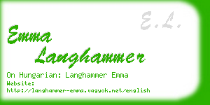 emma langhammer business card